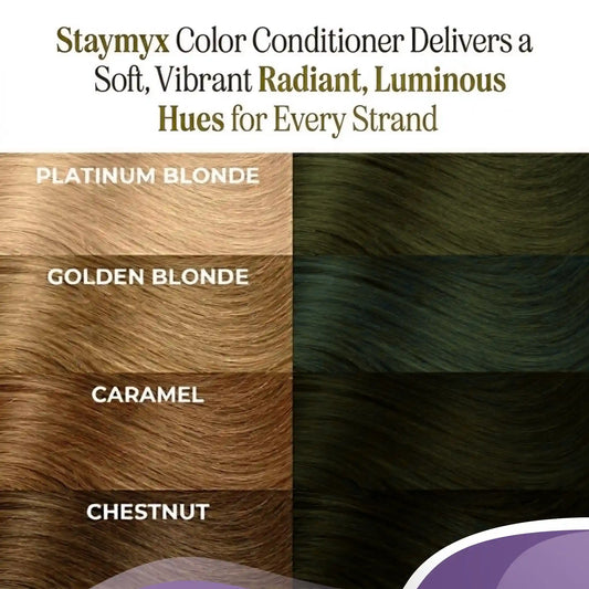 StayMyx Plant Hair Color in 6/22 Green Tea; a professional conditioning German formula designed for cool matte results, ultra-soft deep shine, and a comfortable application without skin staining.