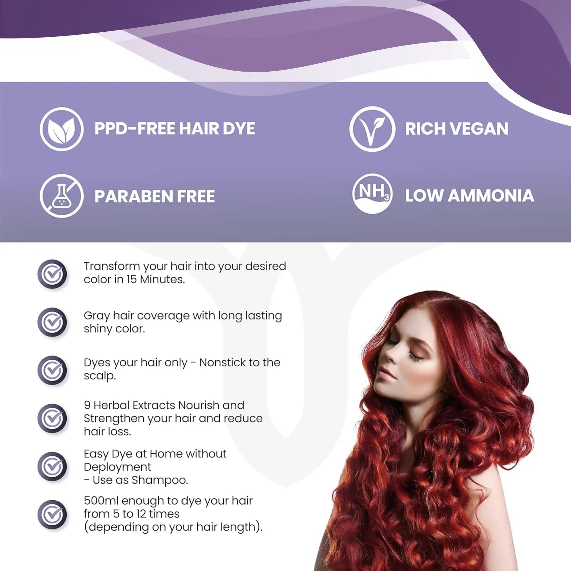 StayMyx Plant Hair Color in 6/45 Light Red; a professional conditioning German formula designed for vibrant red results, ultra-soft deep shine, and a comfortable application without skin staining.
