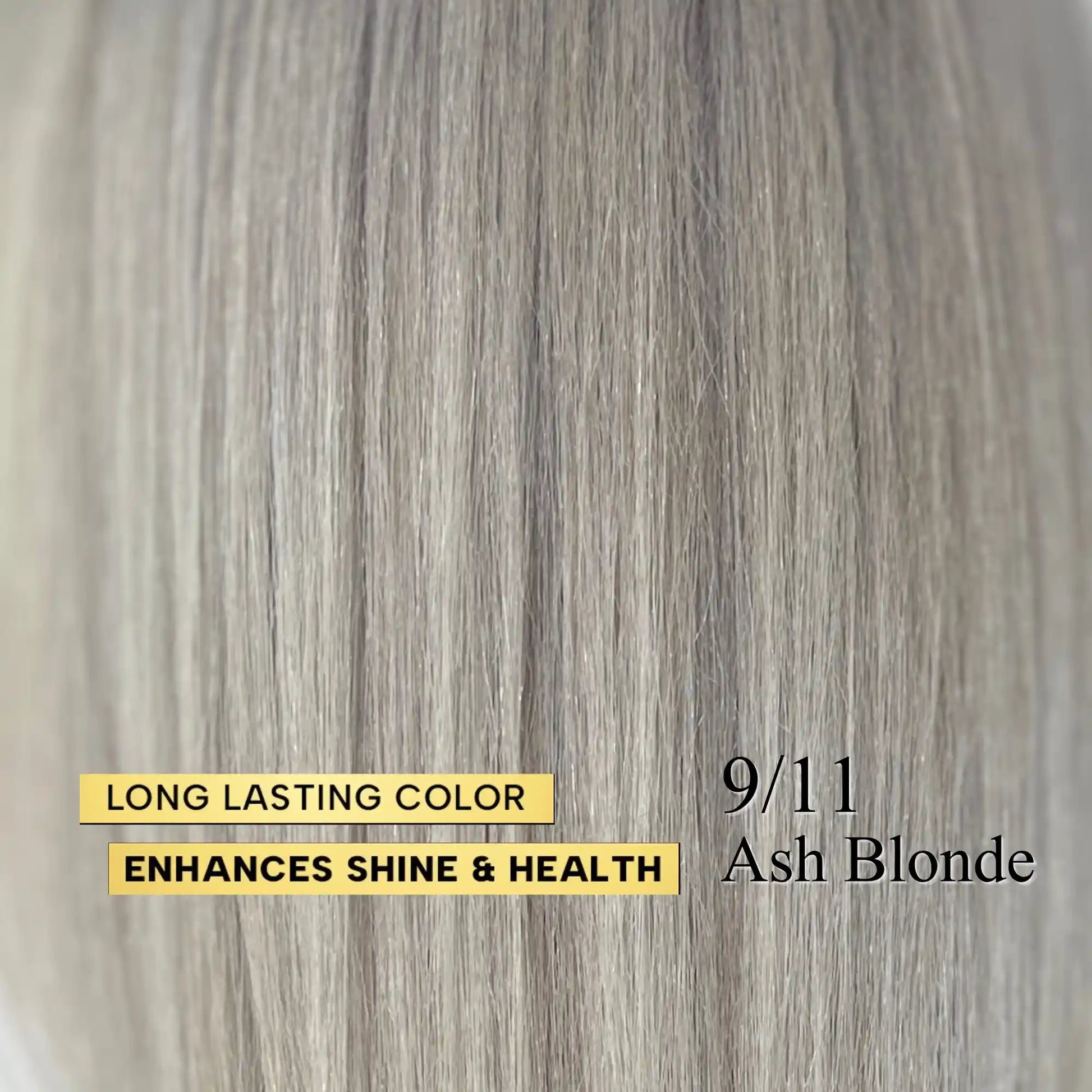 StayMyx 9/11 Ash Blonde Hair Color Texture, Long Lasting Permanent Dye that Enhances Shine and Health, Professional Cool-Tone Silver Blonde Result with Silky Finish.