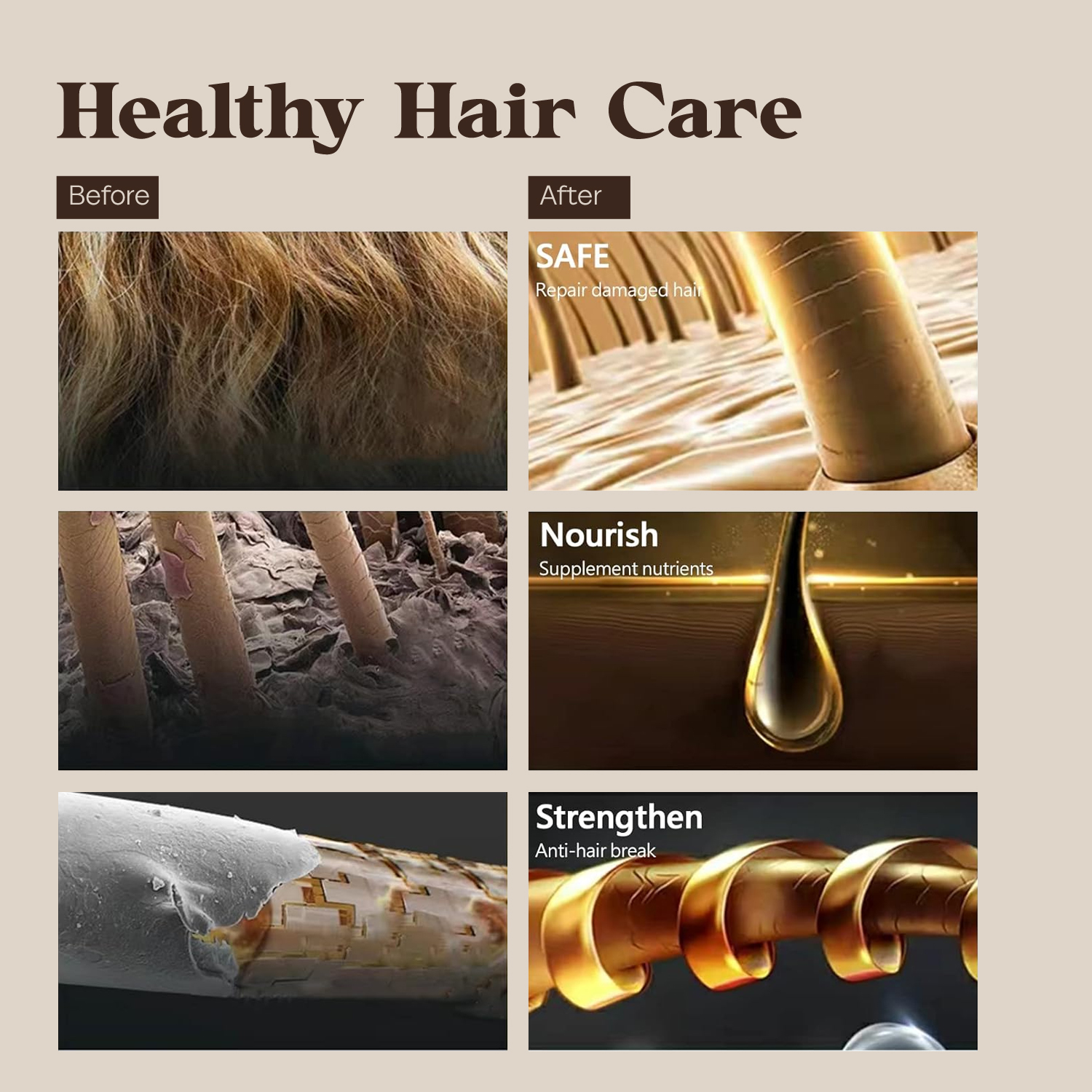 StayMyx Healthy Hair Care Before and After Results, Professional Hair Repair Formula to Supplement Nutrients and Strengthen Hair Strands, Anti-Hair Breakage Ammonia-Free Permanent Dye.