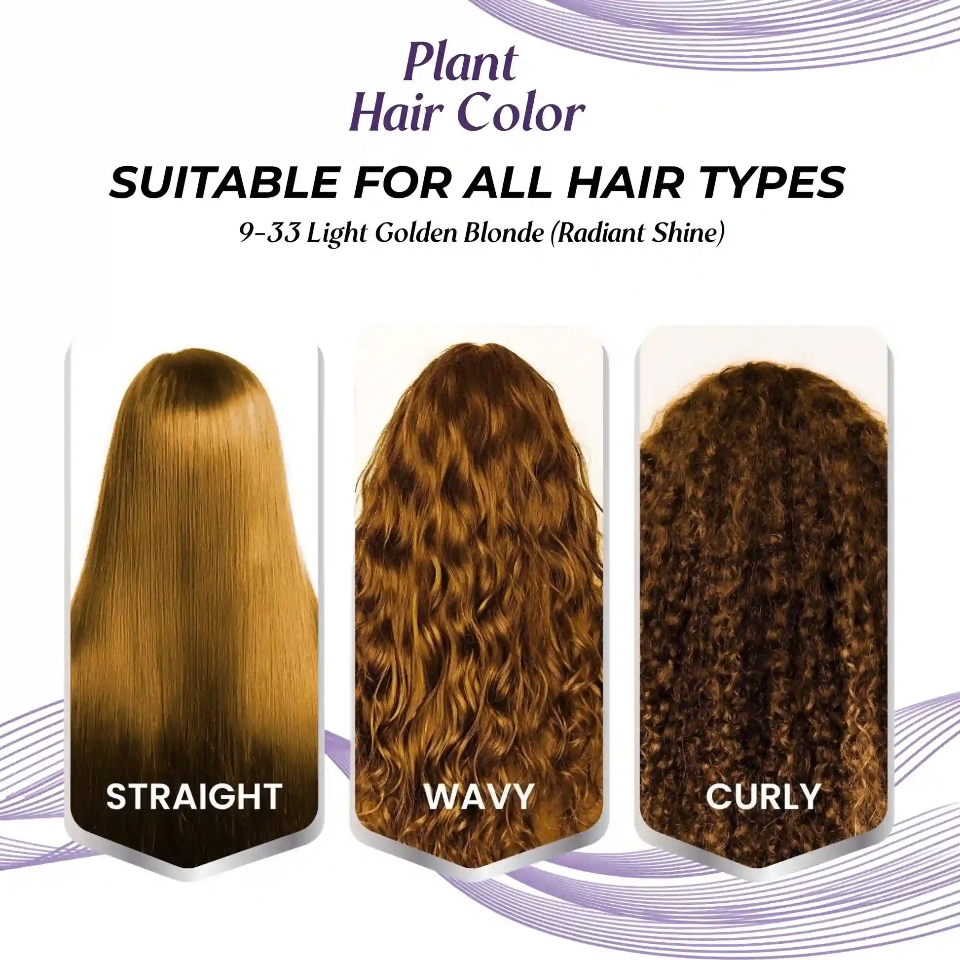 StayMyx Plant Hair Color in 9-33 Light Golden Blonde; a professional conditioning German formula designed for ultra-soft deep shine and radiant golden results without skin staining or scalp irritation.