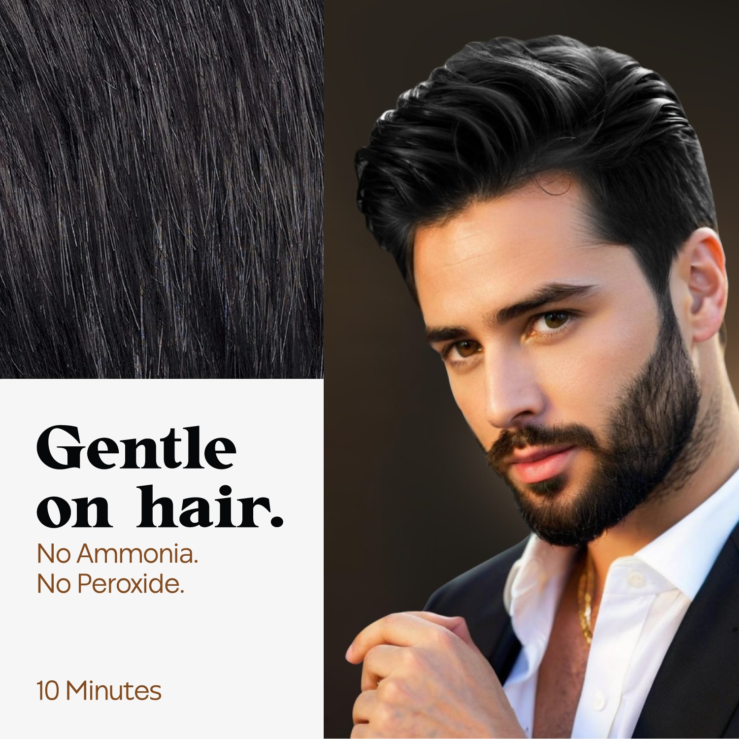 StayMyx Men's Natural Black Hair Color, Gentle No Ammonia No Peroxide Formula, Fast 10-Minute Grey Coverage for Hair and Beard, Professional German Quality Plant-Based Dye